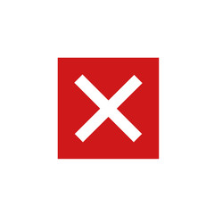 Leinwandbilder - red cross mark icon template color editable. Symbol No or X button for correct, vote, check, not approved, error, wrong and failed decision. vector sign isolated on white background