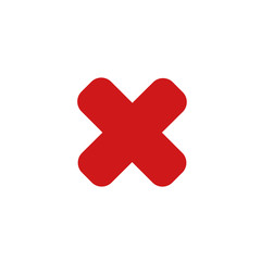Leinwandbilder - red cross mark icon template color editable. Symbol No or X button for correct, vote, check, not approved, error, wrong and failed decision. vector sign isolated on white background