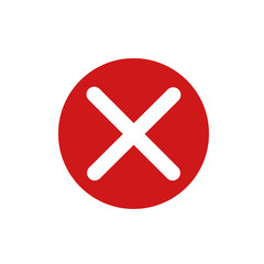 Leinwandbilder - red cross mark icon template color editable. Symbol No or X button for correct, vote, check, not approved, error, wrong and failed decision. vector sign isolated on white background