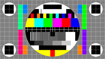 full hd size 16:9 , television test of stripes . signal tv pattern test or television color bars sig