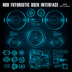 Wall Mural - Sci-fi futuristic hud dashboard display virtual reality technology screen