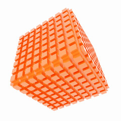 Poster - 3d rendering of oranfe cube