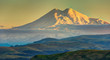 Panoramic view of Elbrus mountain.