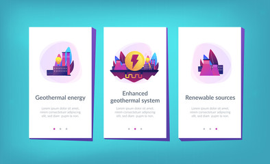 Poster - eco friendly geothermal renewable energy plant and light bulb. geothermal energy, renewable sources,