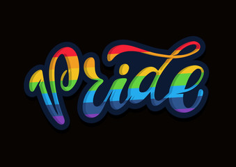 Pride - cute hand drawn lettering label art poster