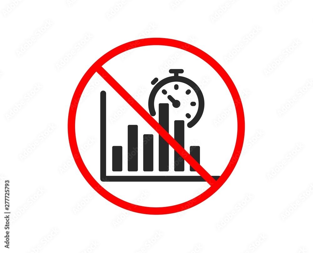 Symbol Timer Off Graph No or Stop. Report timer icon. Column graph sign. Growth diagram chart ...