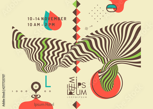 Invitation template with date and time details Poster Mural XXL