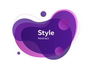 Fototapete - Violet and purple abstract fluid shapes. Transparent layers, wavy lines, overlays, paper style. Vector illustration for banners, prints, logo design