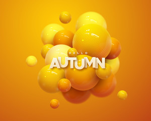 Poster - Hello autumn. Modern cover design