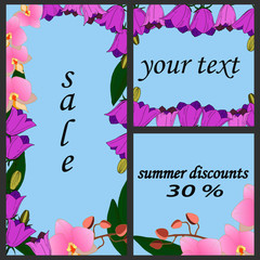 cards for text in floral style