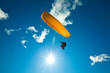 © Tandem Stock - A male paraglider contrasts with the bluebird day while paragliding at Steptoe Butte in eastern Washington.