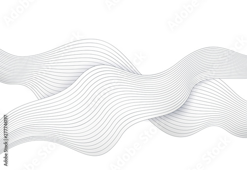 Abstract background. Vector waves on white