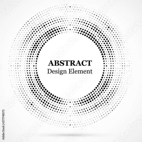 Halftone dotted background circularly distributed. Halftone effect vector pat...