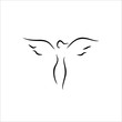 angel woman shape line illustration vector