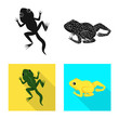 Vector design of wildlife and bog symbol. Collection of wildlife and reptile stock vector illustration.