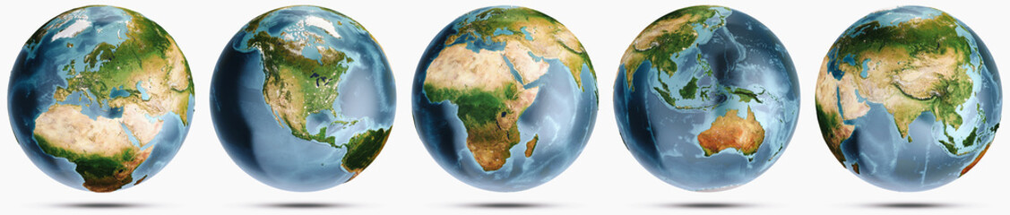 planet earth clear globe set