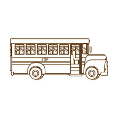 Poster - silhouette of school bus isolated icon