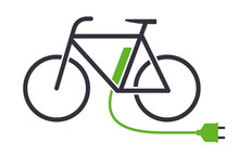 Electric Bike Icon Bicycle Charging Station Vector Symbol