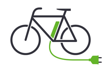 Electric bike icon bicycle charging station vector symbol