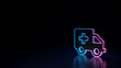 © Destrosvet - 3d glowing neon symbol of symbol of ambulance isolated on black background
