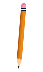 Poster - wooden pencil with eraser education symbol