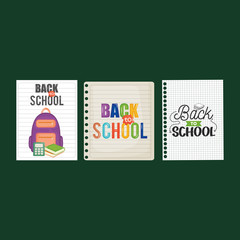 Sticker - sheets of notebook with back to school message