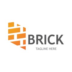 Wall Mural - Brick wall logo vector