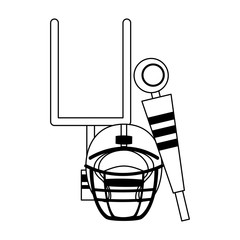 Canvas Print - american football sport game cartoon in black and white