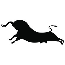 Silhouette Of A Running Bull. Ancient Minoan Motif From Crete.