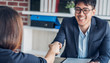 © weedezign - businessman handshake with of interview candidate congraduation for got a  job at meeting room in office
