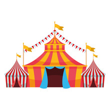 Big Top Circus With Flag