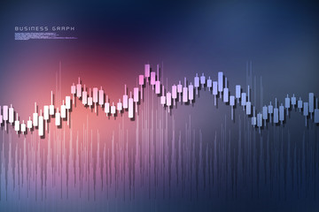 Poster - 2d rendering Stock market online business concept. business Graph 