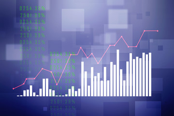 Poster - 2d rendering Stock market online business concept. business Graph 