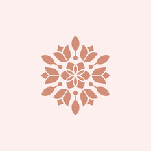 Flower Mandala Ornament Vector Icon Logo Design