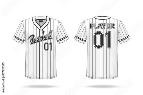 Specification Baseball T Shirt Mockup isolated on white background , A sample d Poster Mural XXL