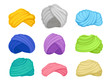 Set of indian and arabian turbans. Vector illustration on white background.
