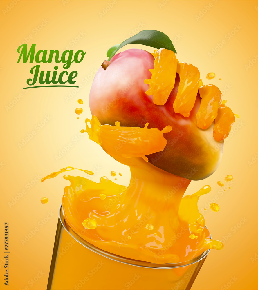 Mango Juice Ads Poster Stock Vector Adobe Stock
