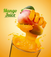 Wall Mural - Mango juice ads poster