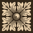 Foliage decorative symmetric ornament in vintage style, vector illustration. 