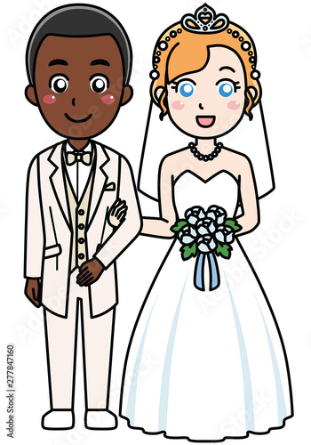 国際結婚 黒人男性と白人女性 Stock Illustration Adobe Stock
