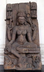 Wall Mural - Seated Tara, from 10th century found in Khondalite Lalitagiri, Odisha now exposed in the Indian Museum in Kolkata, West Bengal, India 