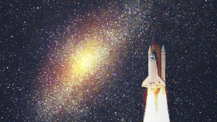 Wall Mural - space shuttle with galaxy. elements of this image furnished by nasa