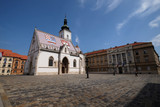 Fototapeta Miasto - Church of St. Mark in Zagreb, Croatia
