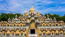 Aerial View Sandstone Pagoda In Wat Pa Kung Temple, Wat Prachakom Wanaram, Roi Et, Thailand.