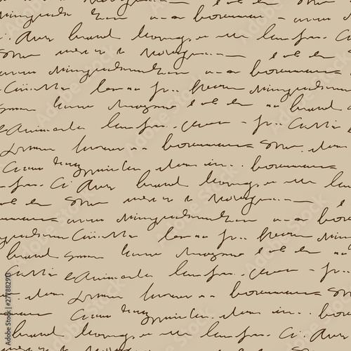 Tapety Beżowe handwritten-abstract-text-seamless-pattern-vintage-beige-vector-script-background