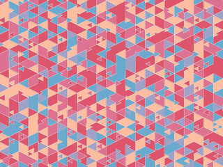 Poster - Modern background with cool triangular pink shapes pattern. 3d rendering