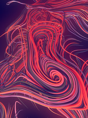 Poster - Interlacing abstract pink colored curves. Computer generated geometric pattern. 3D rendering