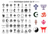 world religion symbols signs of major religious groups and other religions isolated. easy to modify