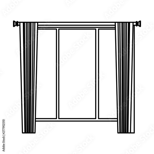 House Window With Curtains Cartoon In Black And White Buy This Stock Vector And Explore Similar Vectors At Adobe Stock Adobe Stock