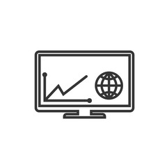 Leinwandbilder - Project dashboard linear icon template color editable. dashboard in monitor computer symbol vector sign isolated on white background. Simple logo vector illustration for graphic and web design.